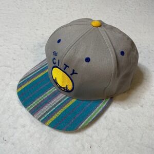 Mitchell Ness The City Snapback Hat Baseball Cap Philadelphia‎ Grey Yellow Brim
